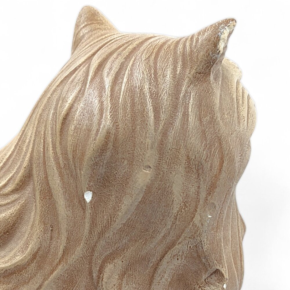 Vintage Ceramic Cat Life Size Figurine Persian Cream Beige Gray Eyes - Picture 9 of 15